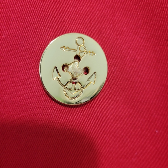 Lauren Ralph Lauren Red Cotton Cropped Double Breasted Jacket - Picture 8 of 16